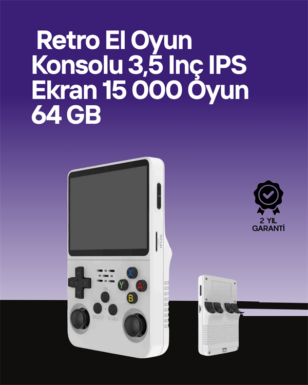 R36S 64 GB Retro Oyun Konsolu – Çoklu Emülatör Desteği, Linux Tabanlı Açık Sistem
