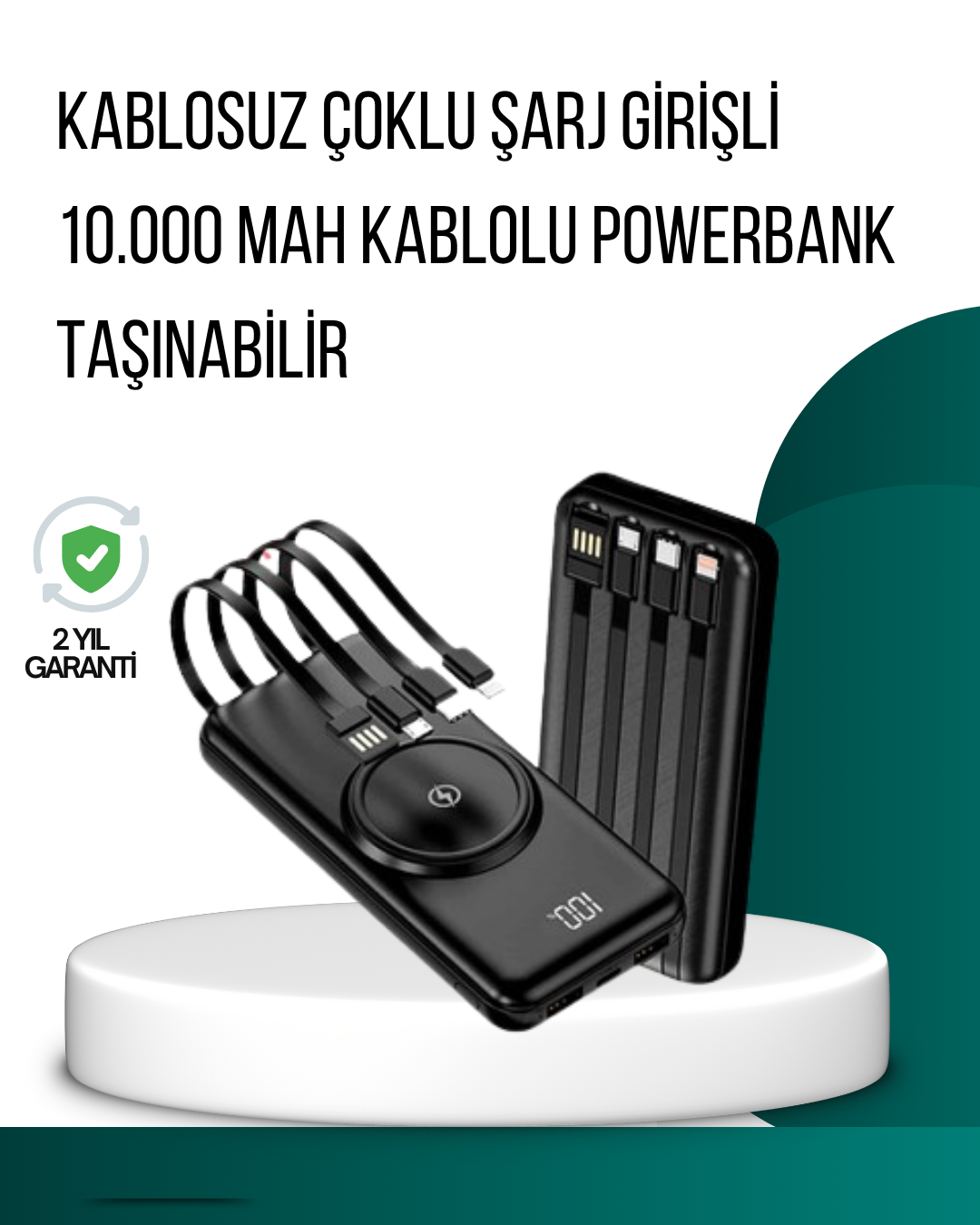 Kompakt Tasarım, Güçlü Performans – 10000mAh Kablosuz Powerbank