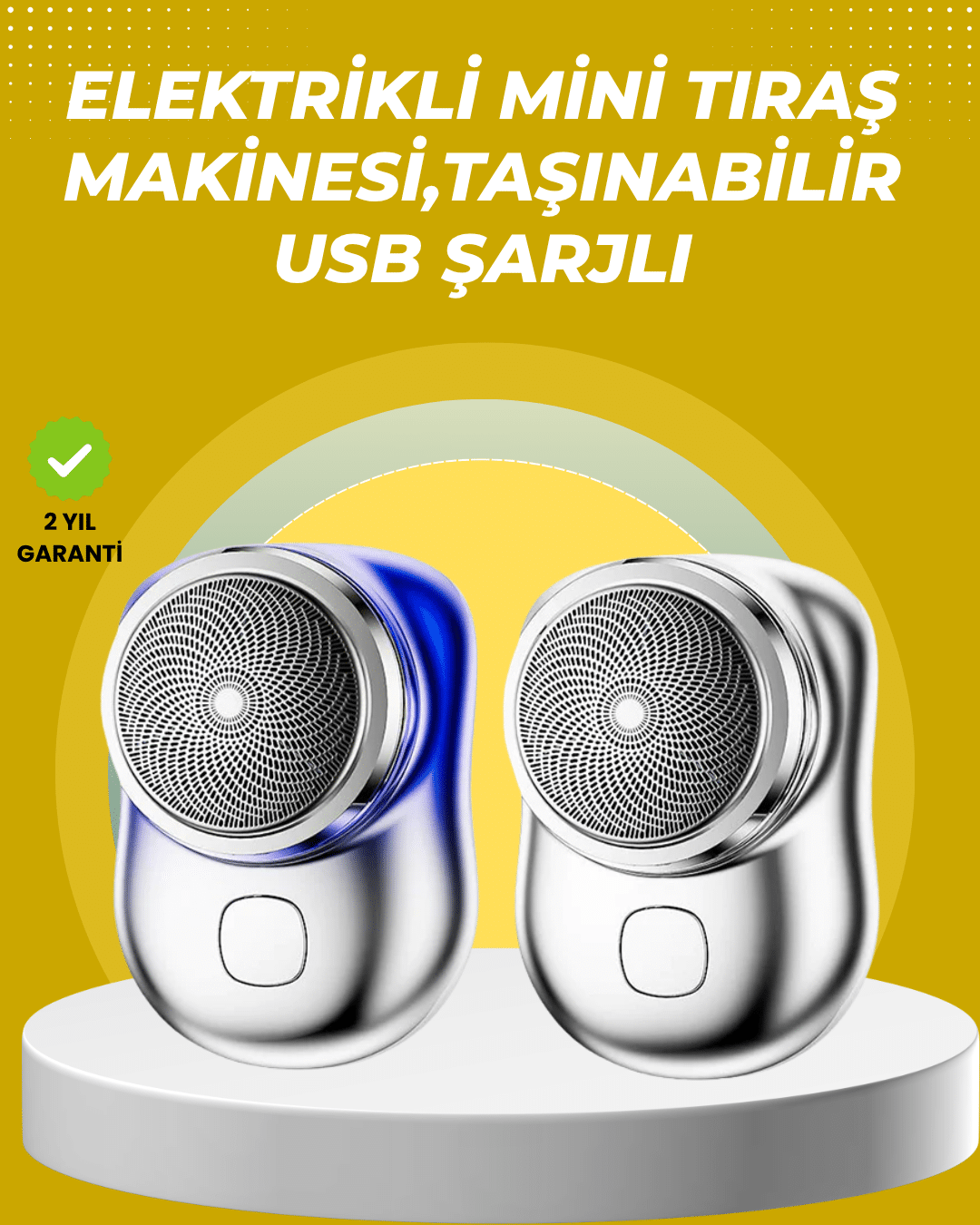 Taşınabilir, cep boyunda, şarjlı elektrikli tıraş makinesi