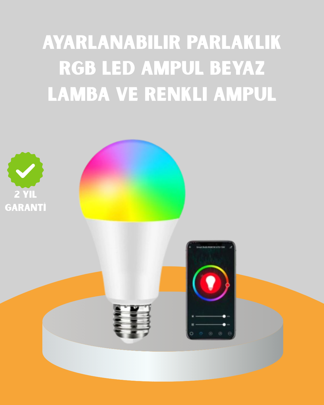 Uzaktan Kumandalı Akıllı LED Ampul, Enerji Tasarruflu