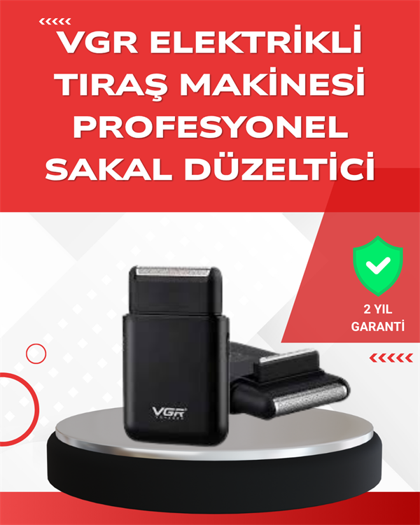 ABS Gövdeli Süper İnce Elektrikli Sakal Kesici – 45 dk Kablosuz Kullanım, Yanak Makası Dahil