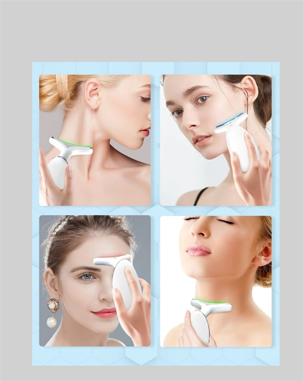 Cilt Yenileyici Şarjlı Güzellik Aleti – Pozitif/Negatif İyon, Titreşimli Masaj ve Kırmızı-Mavi-Yeşil Işıkla