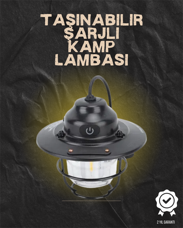 Kamp ve Bahçe İçin Retro LED Fener – Sıcak Işık, Uzun Ömürlü Batarya