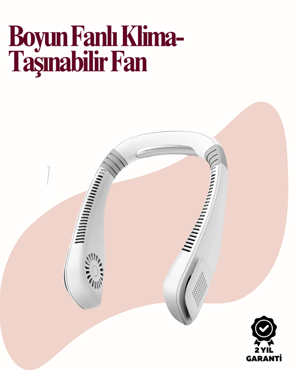 Kanatsız Boyun Tipi Fan | Giyilebilir Serinletici, Düşük Sesli, Hafif ABS Gövde, USB Şarj Edilebilir
