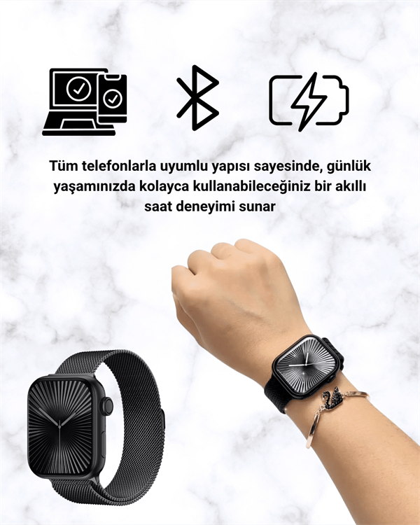 SQ-16 Mini Series 10 Akıllı Saat | Spor Modları, Bildirim ve Müzik Kontrolü