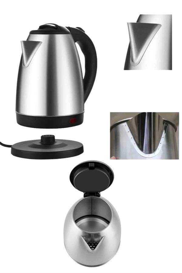 Elektrikli Paslanmaz Çelik Su Isıtcı Çelik Kettle 1.8 Lt. Uzun Ömürlü