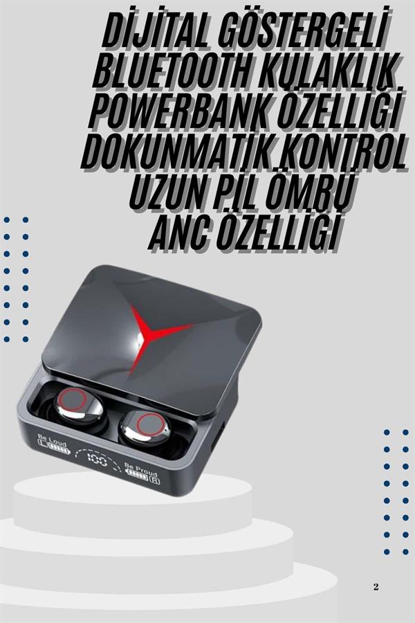 Kablosuz Bluetooth Kulaklık Powerbank Özellikli Göstergeli Hd Mikrofon