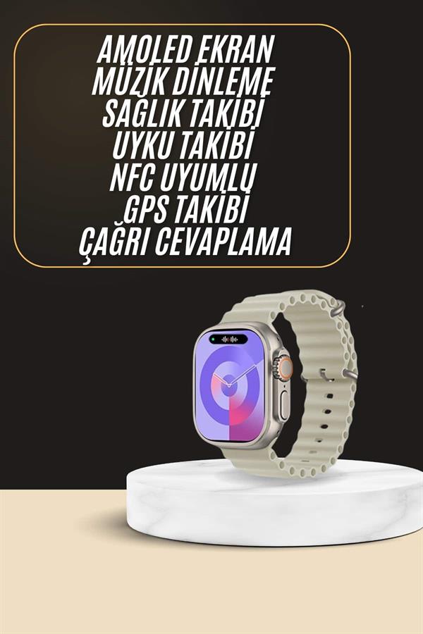 Uyku ve Sağlık Takibi Yapabilen GPS Uyumlu Plastik Kordonlu Akıllı Saat