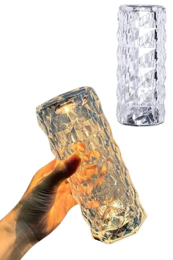 Kristal Lamba Masa Lambası Şarjlı Masa Lambası Dokunmatik Sensör Usb Şarjlı