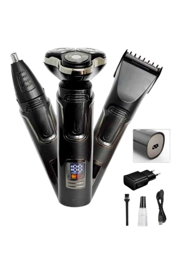 Yüksek Performanslı 3 Başlıklı Profesyonel Şarjlı Islak ve Kuru Kullanıma Uygun