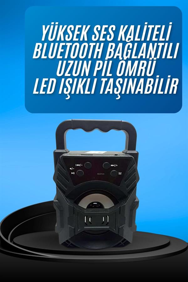 Işıklı Bluetooth Hoparlör Ses Bombası Taşınabilir Yüksek Ses Kaliteli Radyo Özelliği