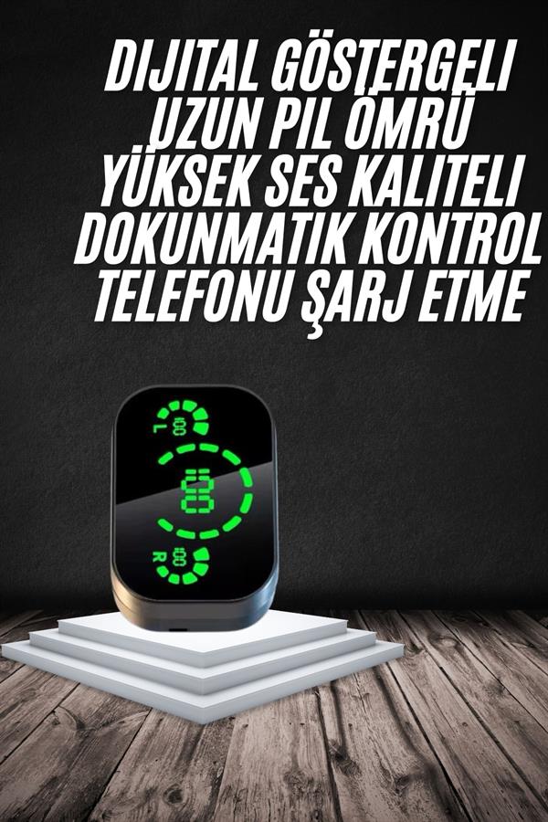 Yeni Nesil Bluetooth Kulaklık Çağrı Cevaplayabilen Dijital Göstergeli Powerbankli