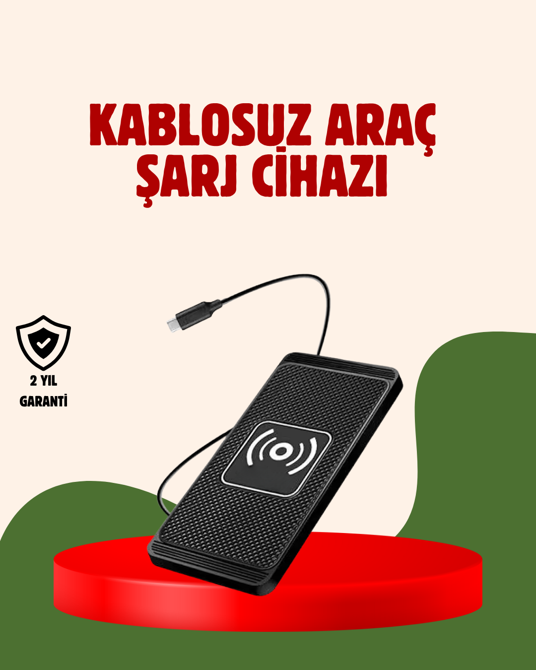 Kablosuz Manyetik Araç Şarj Pedi – Hızlı, Güvenli, Isınma Korumalı Tasarım