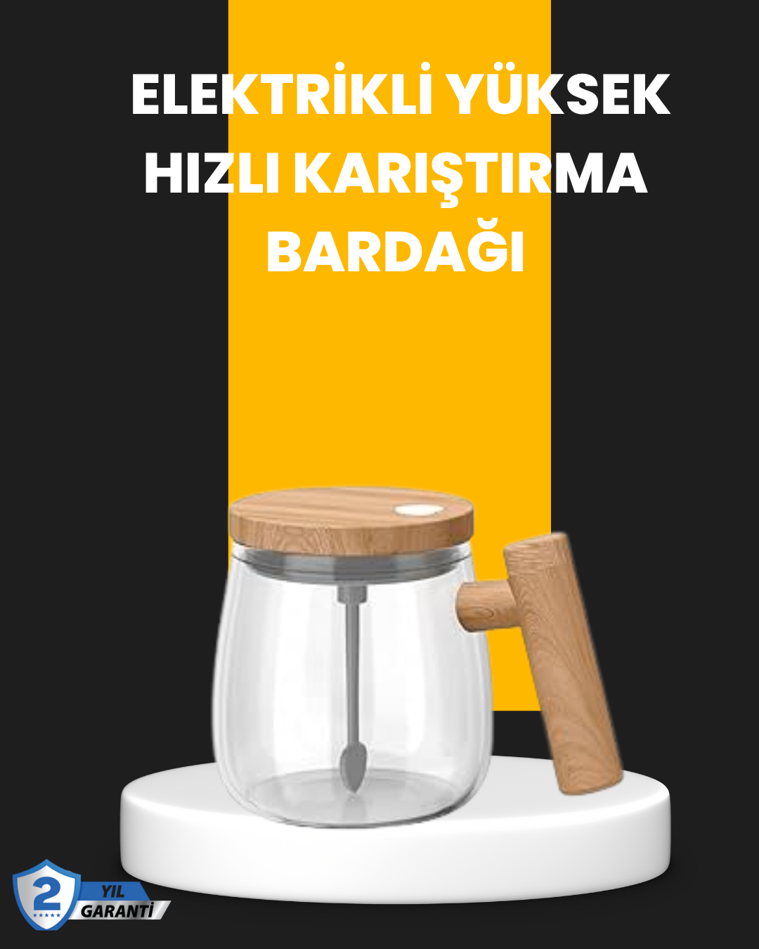 Otomatik Karıştırıcı Kupa – Su Geçirmez, Isıtmalı, USB Altlıklı