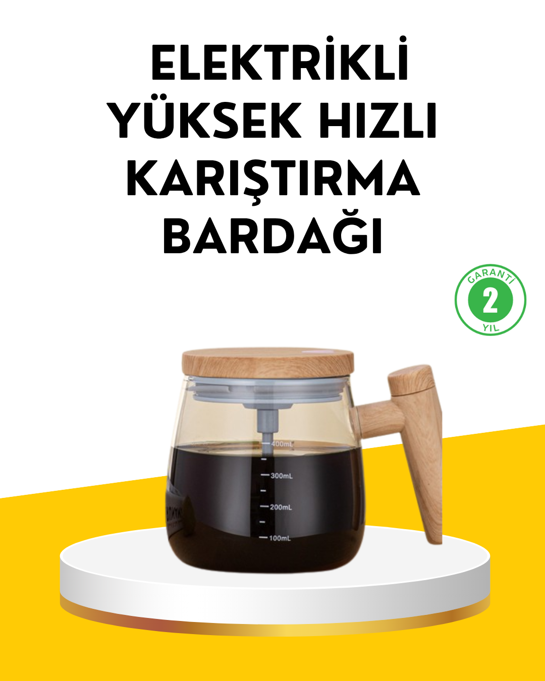 USB Şarjlı Akıllı Karıştırıcı Kupa – Isıtma Altlıklı, IP6 Su Geçirmez