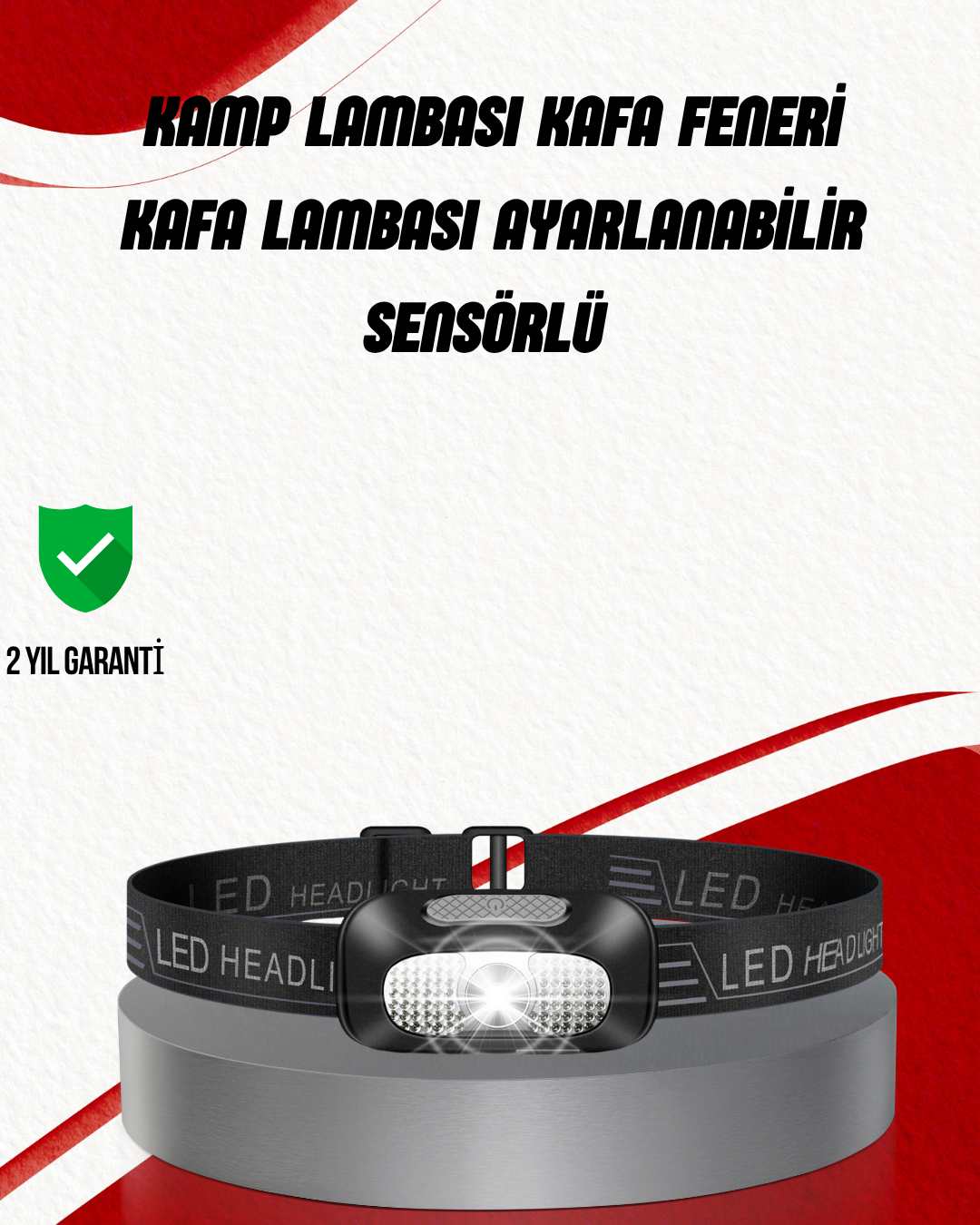 Ayarlanabilir Kafa Lambası Type-C Şarjlı Kompakt Kamp Lambası