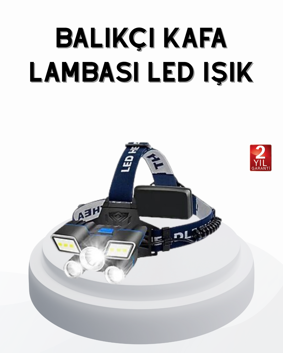 Profesyonel Şarjlı LED Far – IPX5 Suya Dayanıklı, 4 Işık Modu, Hareket Sensörlü