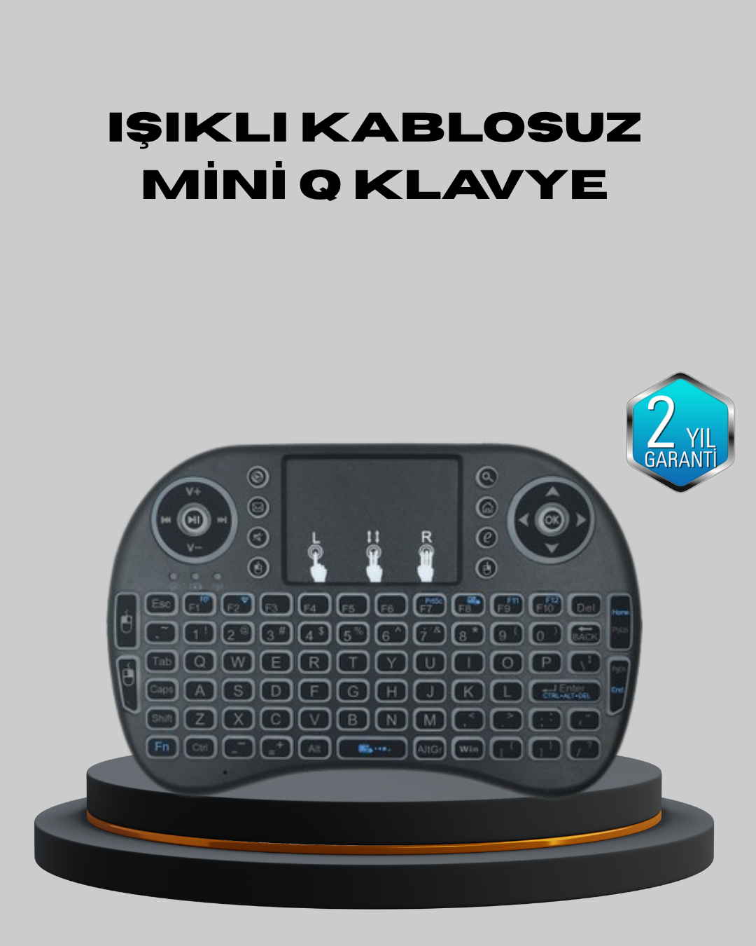 Aydınlatmalı Touchpad’li Q Klavye – Türkçe Karakterli, USB Bağlantılı, Numerik Tuş Takımı