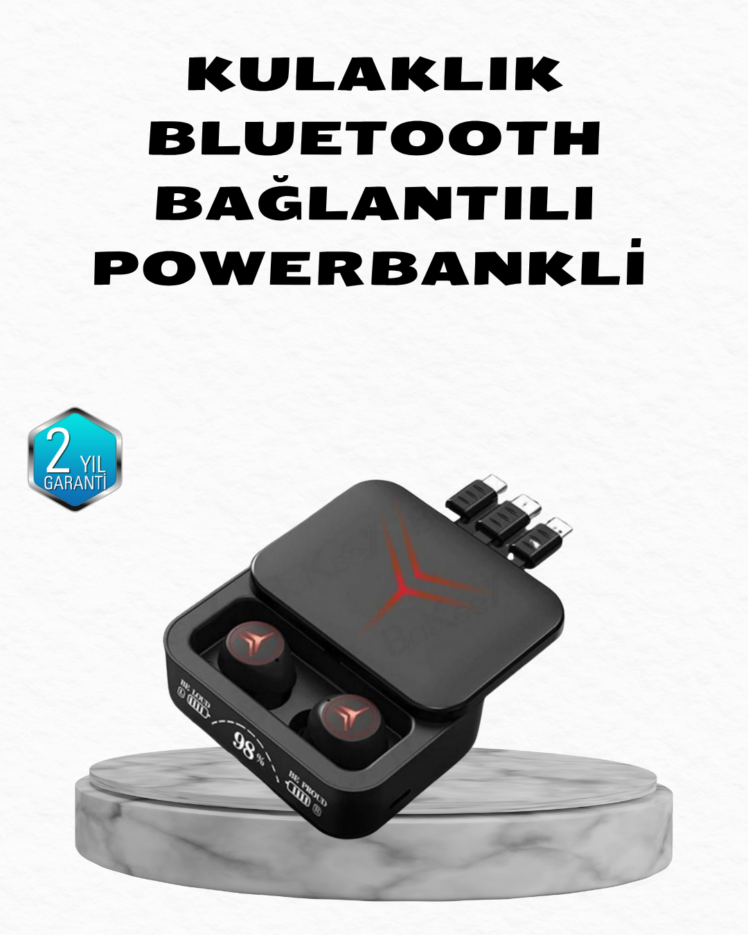 Powerbank Özellikli Bluetooth Kablosuz Kulaklık – Dokunmatik Kontrol, Uzun Pil Ömrü, Ergonomik Tasarım