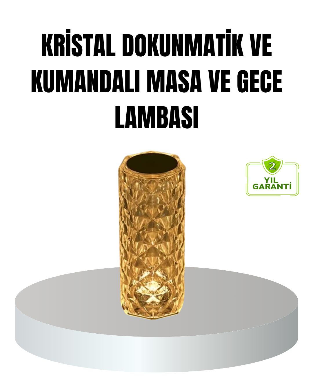 Kristal RGB LED’li Kumandalı Masa ve Gece Lambası – Renkli Işık Modlarıyla Şık Dekoratif Aydınlatma