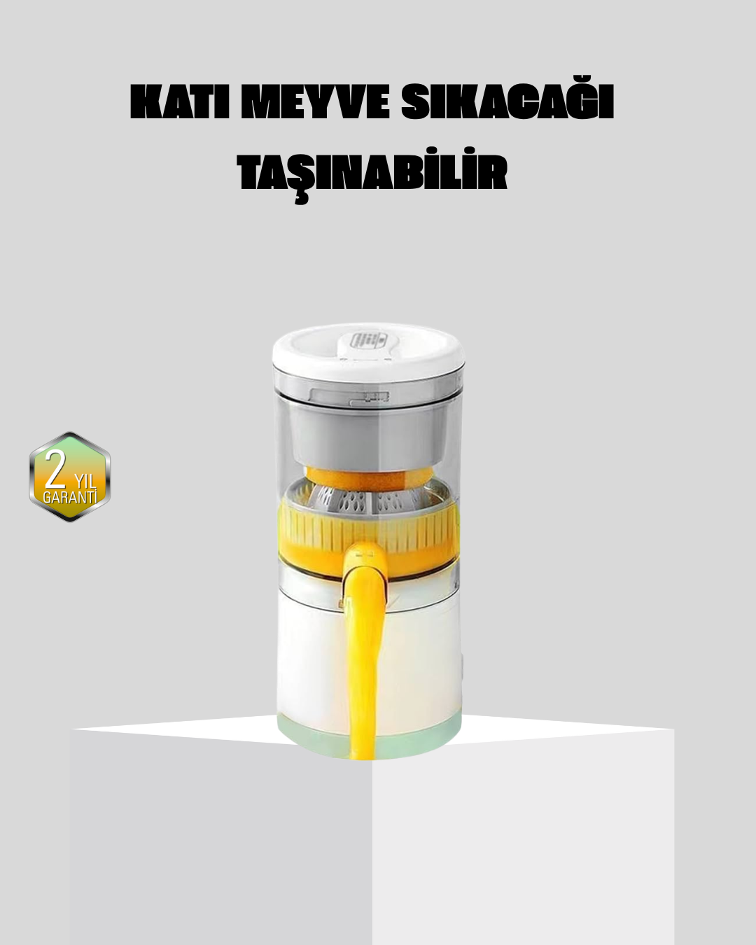 Taşınabilir Katı Meyve Sıkacağı – 45W Güçlü Motor, Çift Kesici Bıçak, USB Şarjlı ve Kompakt Tasarım