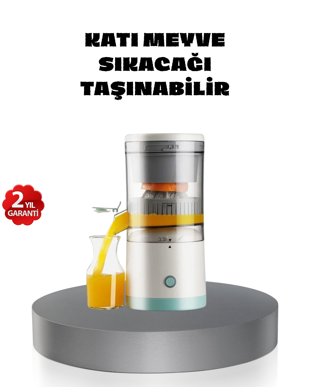 Taşınabilir Şarjlı Katı Meyve Sıkacağı – 45W Güç, 18000 RPM Hız, 400 mL Kapasite
