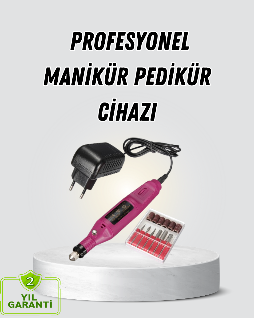 Profesyonel Tırnak Manikür Aleti – Şarjlı, Ayarlanabilir Hız, Düşük Titreşim ve Sessiz Motor Teknolojisi