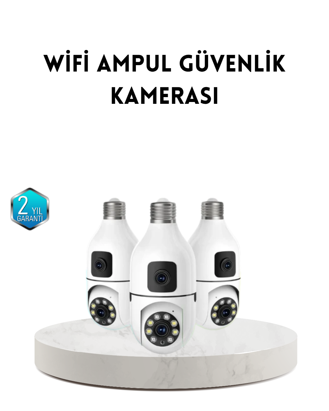 Ampul Tipi WiFi Kamera 2MP Lensli Full HD Görüntü ve Akıllı Hareket Algılama