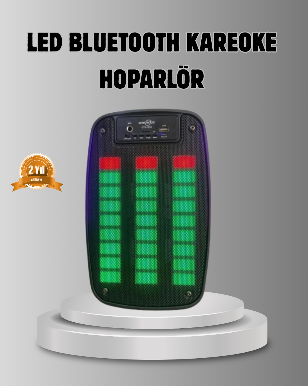 GTS 1793 Işıklı 6.5 İnç Kablosuz Hoparlör Bluetooth, USB ve FM Özellikli