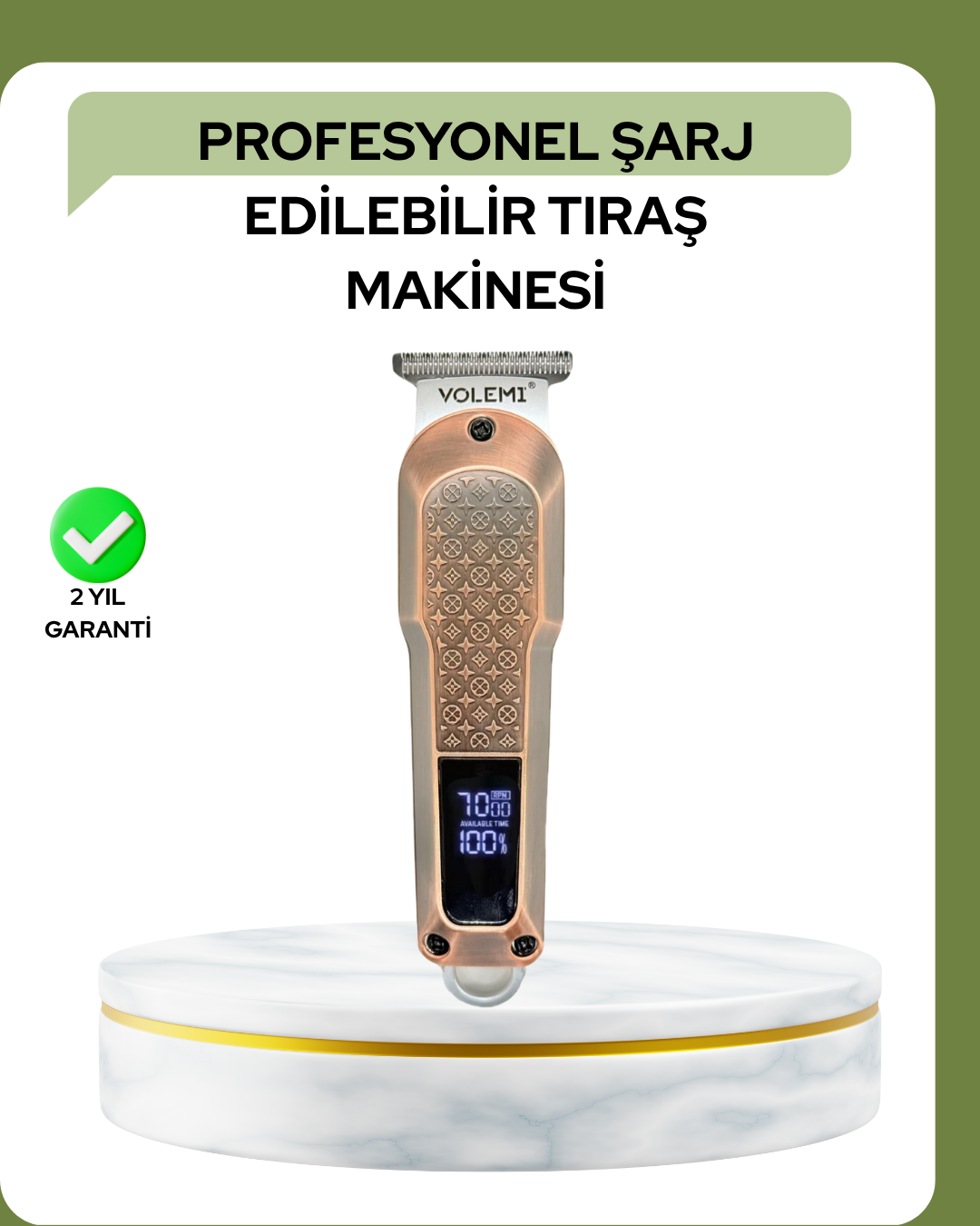 Profesyonel 7000RPM Saç Kesim Makinesi – Type-C Şarjlı, LCD Ekranlı, 4 Kademeli Ayar
