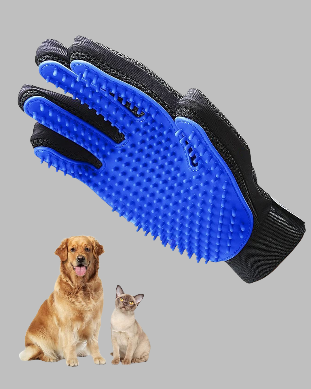 Yumuşak Silikonlu Kedi ve Köpek Tüy Toplama Eldiveni – Masaj Etkili Tüy Dökülme Önleyici