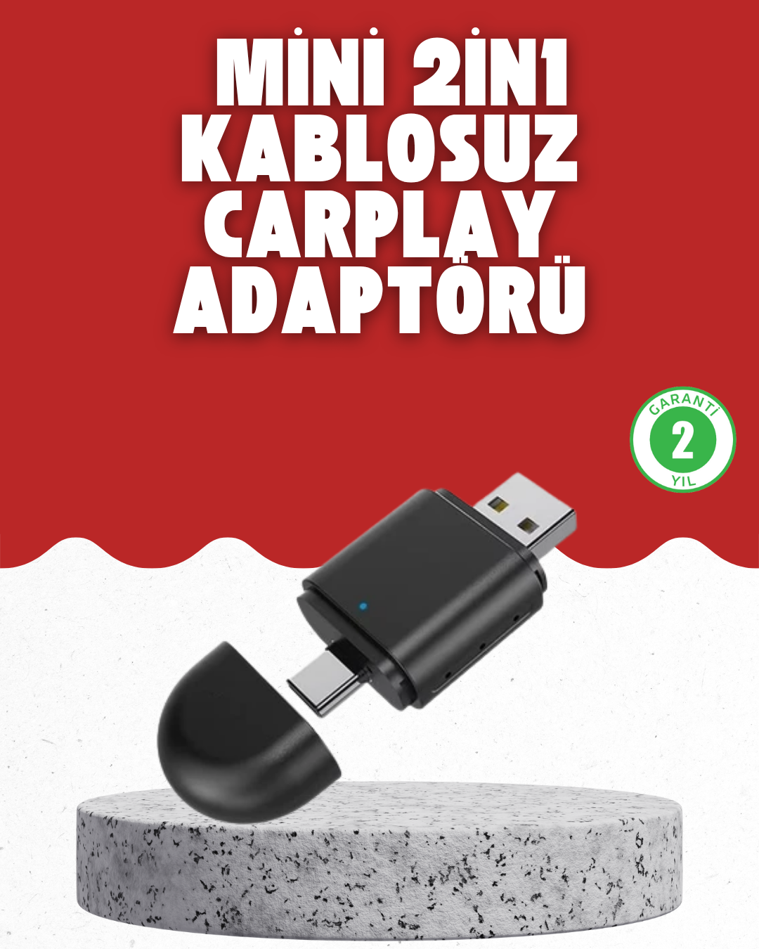 Kablosuz CarPlay Dönüştürücü – Akıllı Tak & Çalıştır Ar...