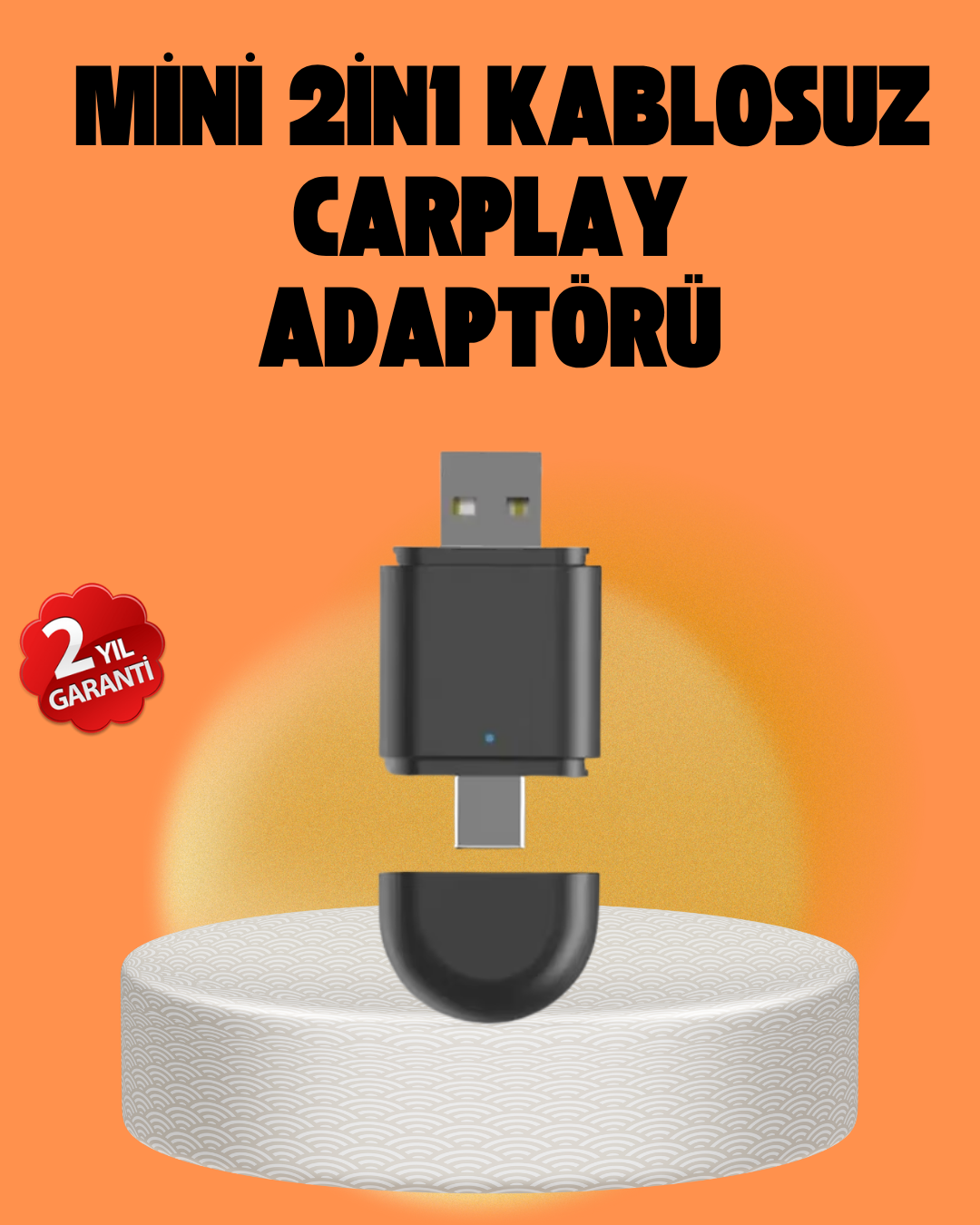 Kablosuz CarPlay ve Android Auto Dönüştürücü – USB-A & Type-C Girişli Akıllı Adaptör