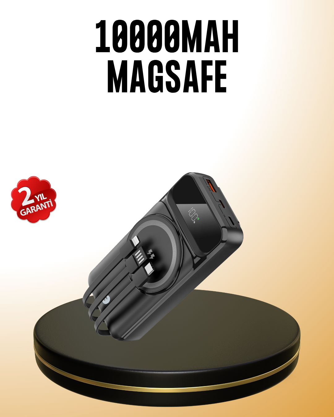 15W Kablosuz Hızlı Şarjlı 10000 mAh Powerbank – Taşınabilir, LED Göstergeli