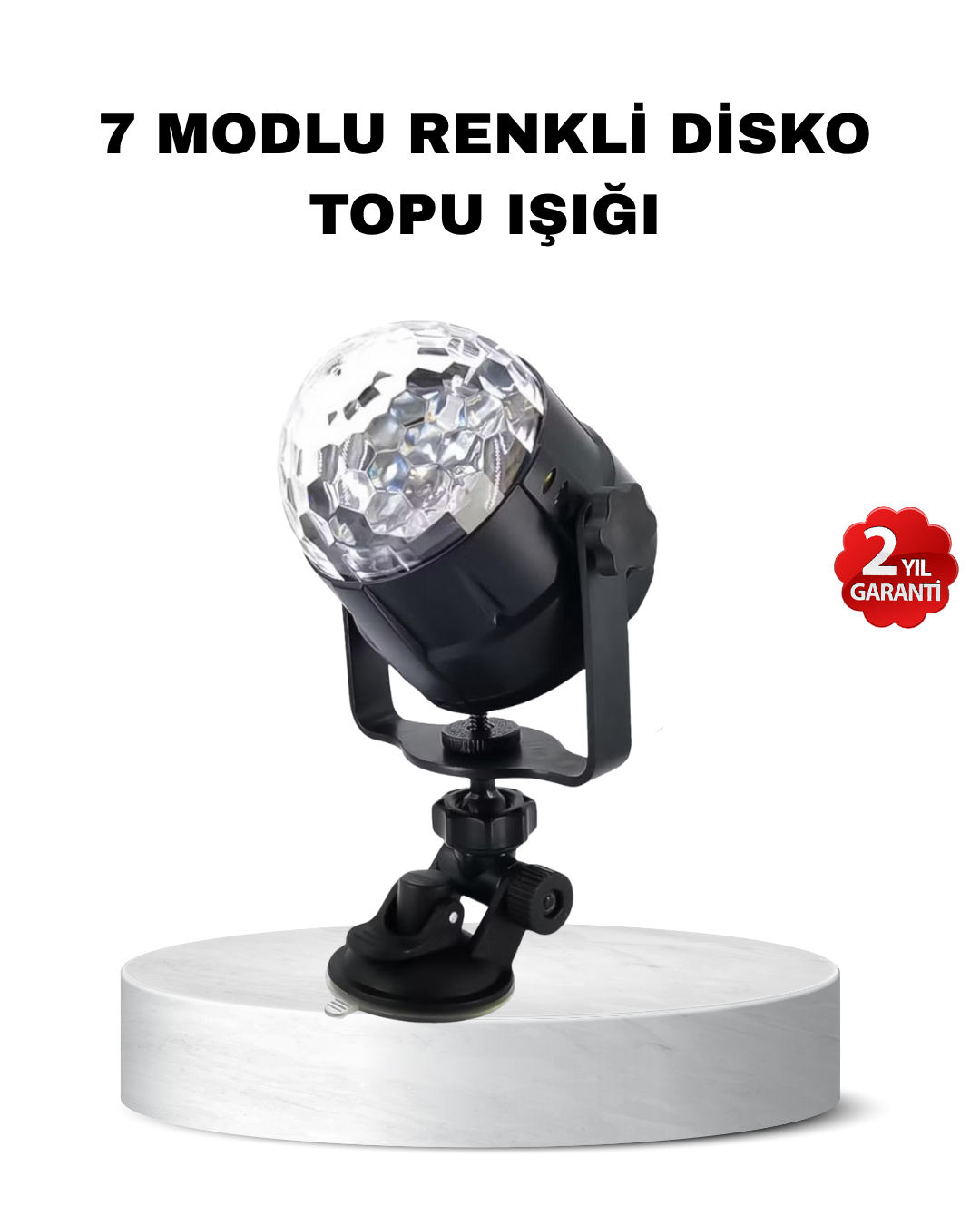 Müzik Ritmine Duyarlı Renkli Disko Topu – 7 Modlu Işıkl...