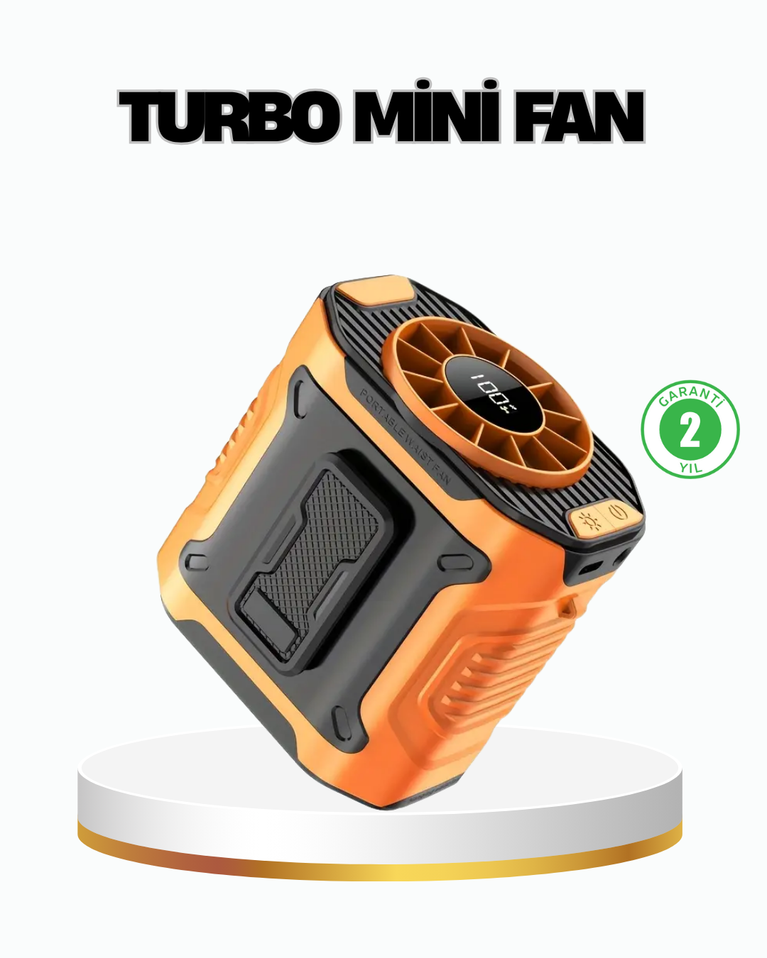 Turbo Mini Taşınabilir Fan – 100 Kademeli Dijital Hız Kontrolü ve Type-C Şarj (Kopya)