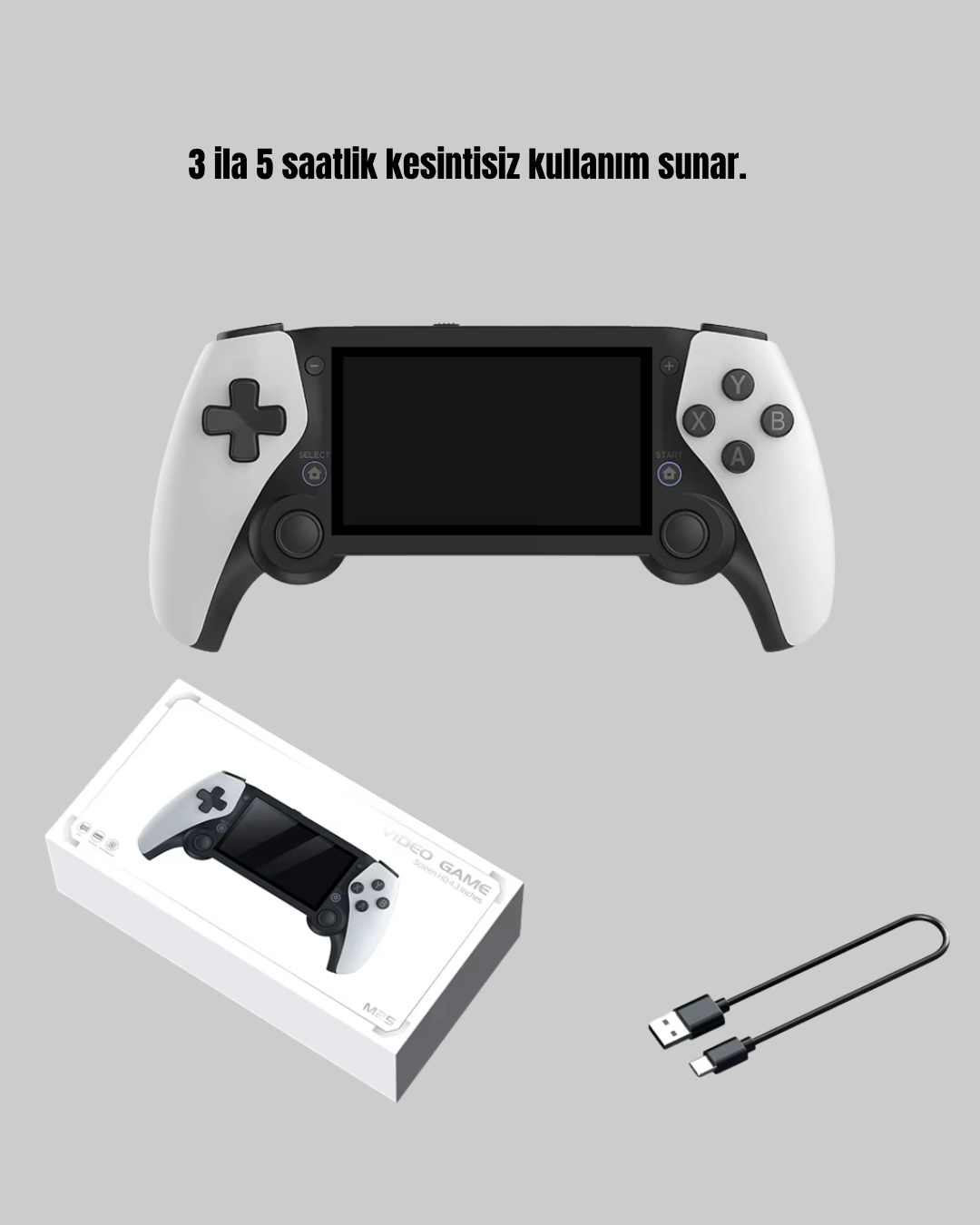 Taşınabilir Retro Oyun Konsolu – 4.3 İnç Ekran, 64 GB Hafıza ve Klasik Oyun Arşivi