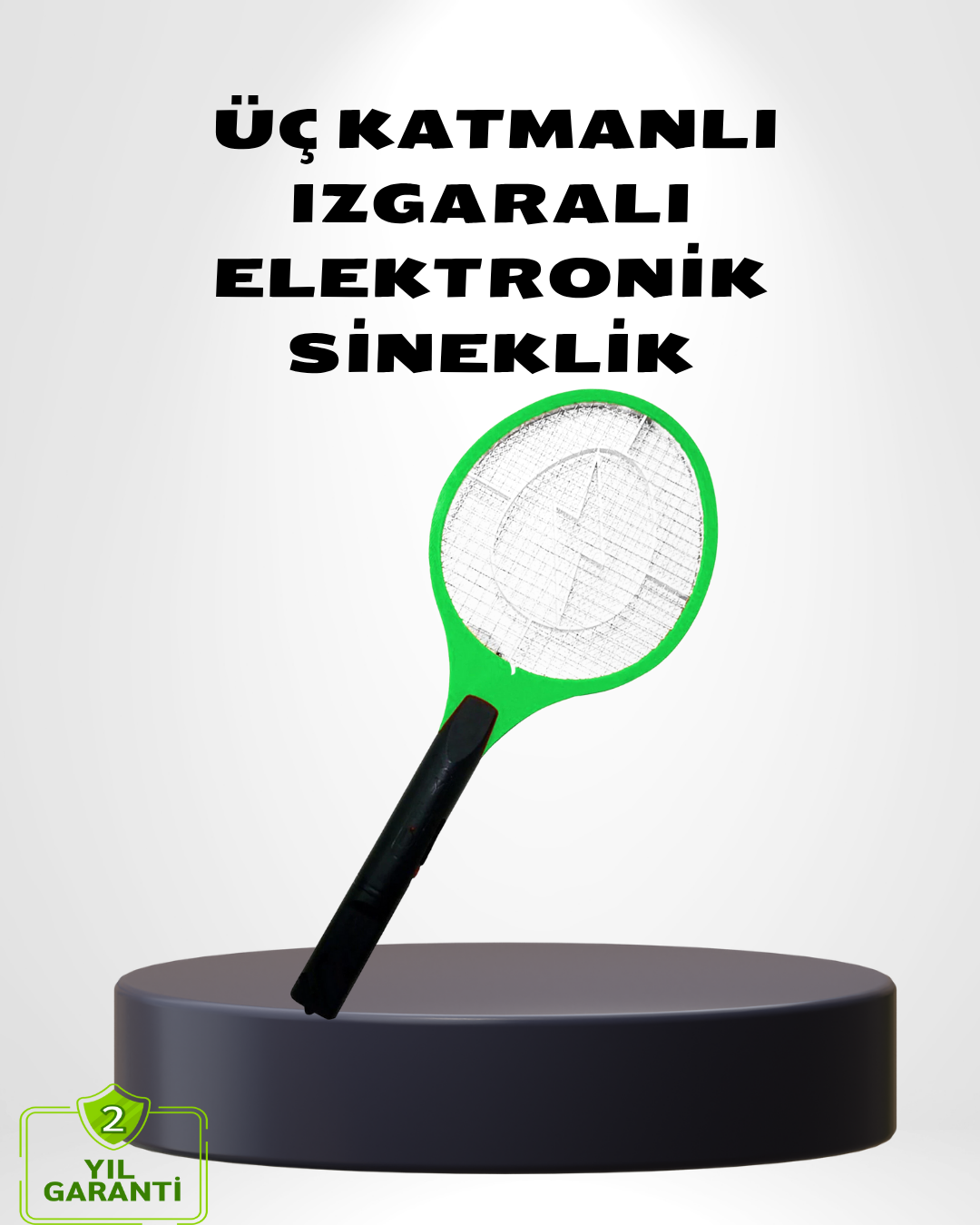 Taşınabilir Elektronik Sineklik – Üç Katmanlı Güvenli Izgara ve Kimyasız Koruma