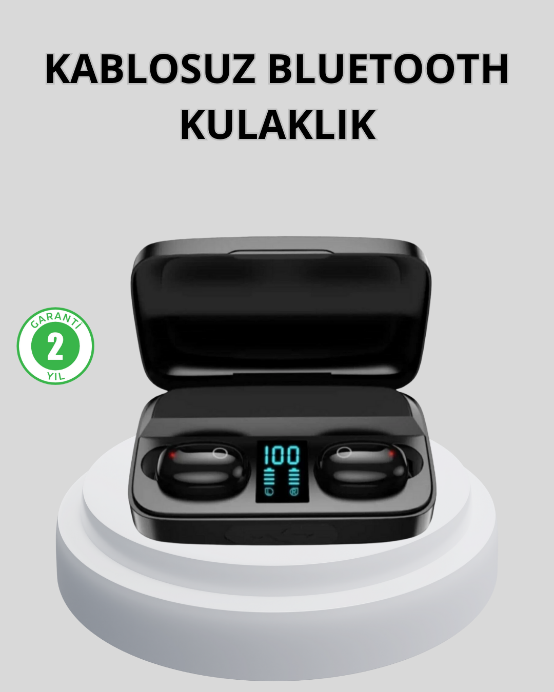 TWS Bluetooth Kulaklık 1800mAh Şarj Kutulu Dijital Ekranlı