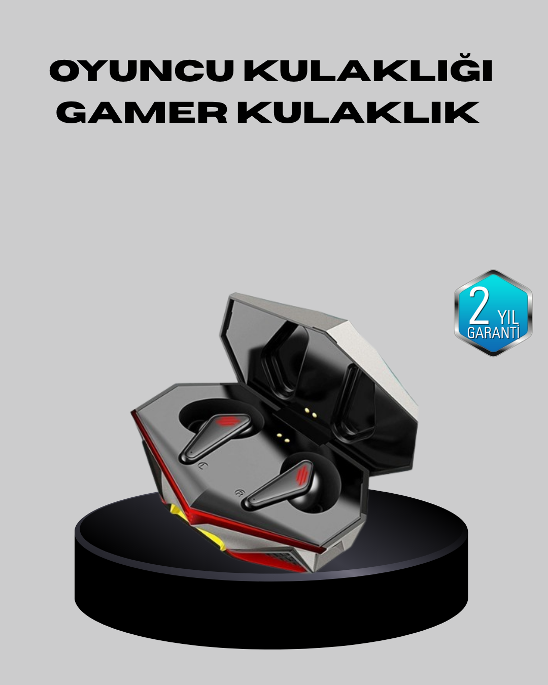 Bluetooth 5.0 Kablosuz Kulaklık LED Işıklı Silikonlu Tasarımlı