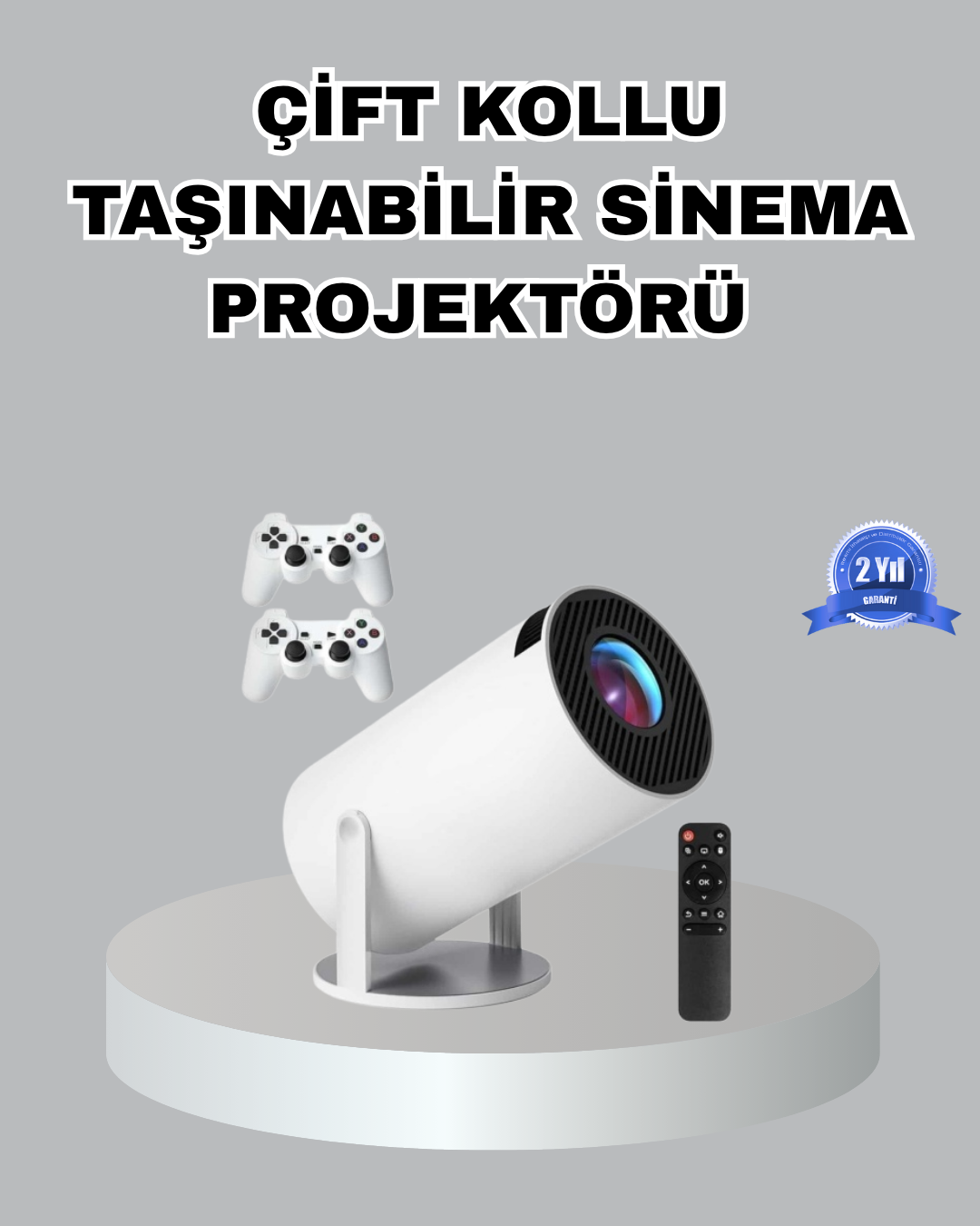 Taşınabilir Projeksiyon Cihazı 4K Destekli Wi-Fi Kablos...