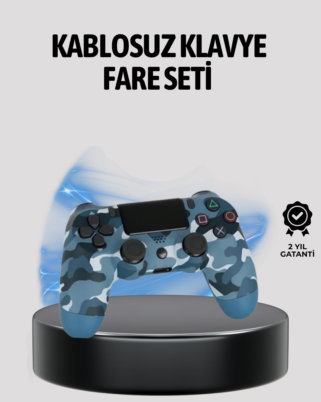 Kablosuz PS4 Controller Çift Motorlu Dayanıklı Gamepad
