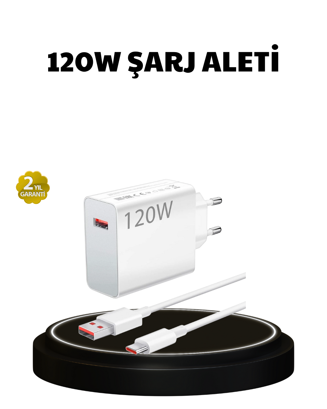 120W Ultra Hızlı Şarj Adaptörü USB-C Destekli Güçlü Şar...