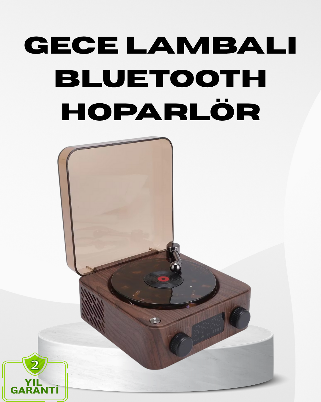 Dekoratif Gece Işığı Bluetooth Hoparlör Dijital Saat Ço...