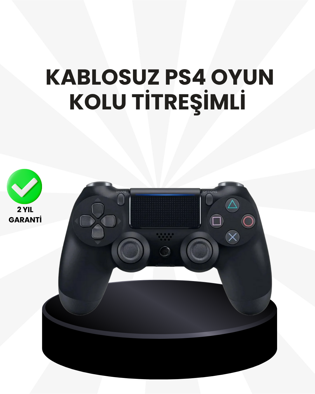 Şarjlı Kablosuz PS4 Oyun Kolu Titreşimli Hassas Kontrol