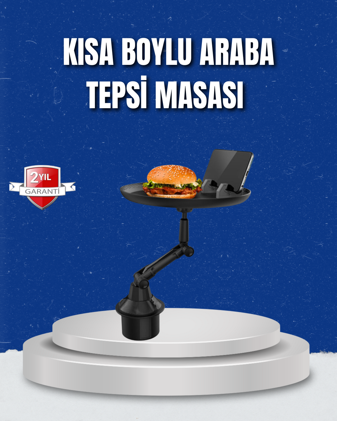 Ayarlanabilir Araç İçi Bardaklık Tepsisi 9 İnç Geniş Alan ve Telefon Standlı