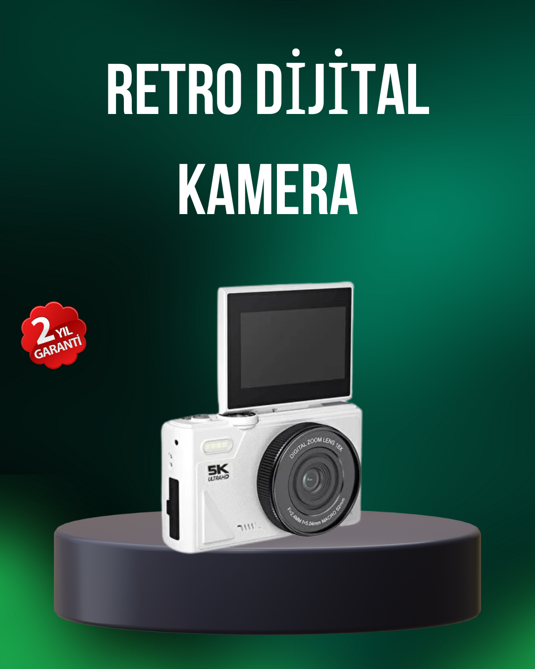 5K 75MP Dijital Kamera WiFi Aktarımlı Otofokus ve 18x D...