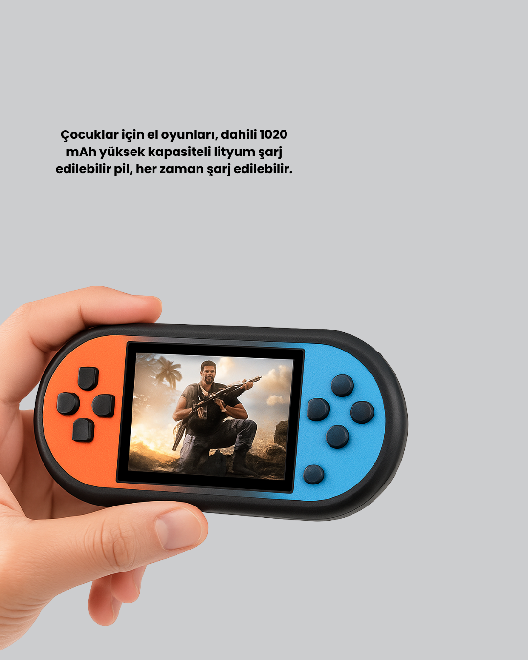 Retro 520 Oyunlu Taşınabilir Konsol HD Ekran USB Şarjlı