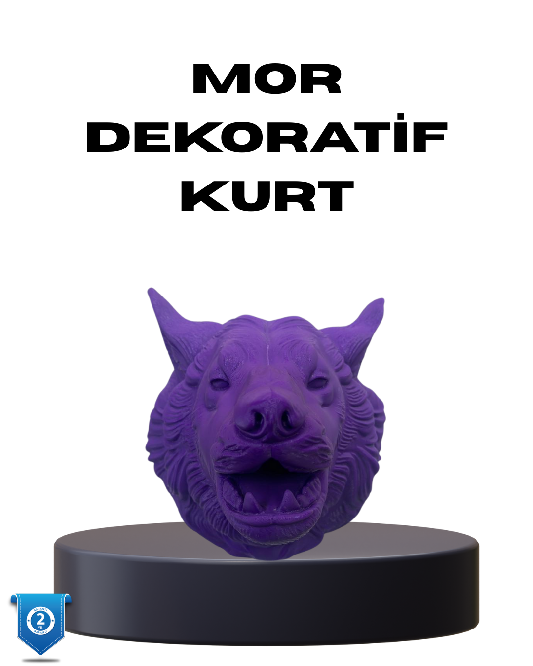 Özel Seri Mor Kurt Duvar Süsü Hediyelik Dekoratif Asılabilir Heykel