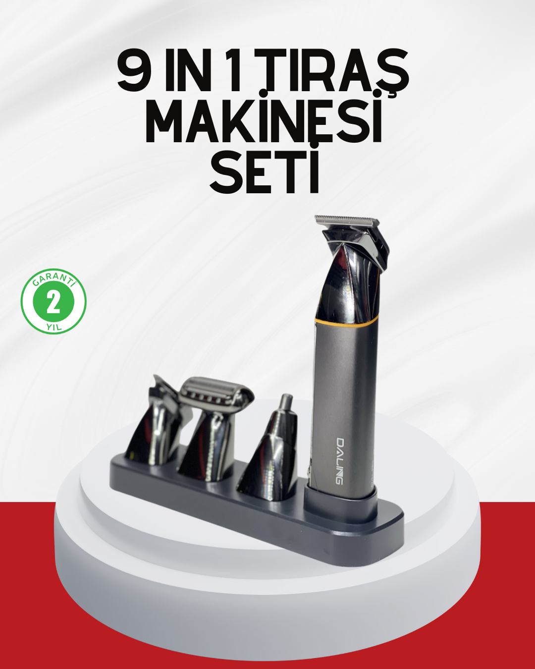 Şarjlı 9’u 1 Arada Çok Amaçlı Erkek Bakım Seti Yıkanabilir Başlıklar